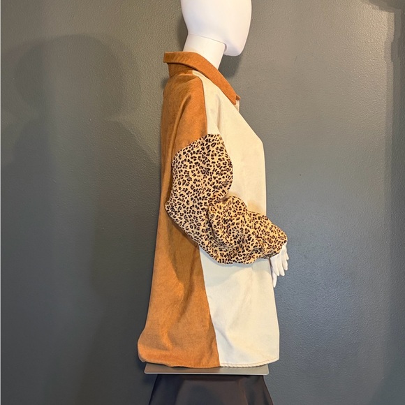 SHEIN Curve Multi Colored Leopard/Cheetah Print Ribbed Knit Top Plus Size 2XL - Picture 2 of 5